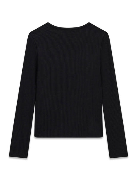 T-shirt Guess VISCOSE RIB LS T-SHIRT Bambina - Nero