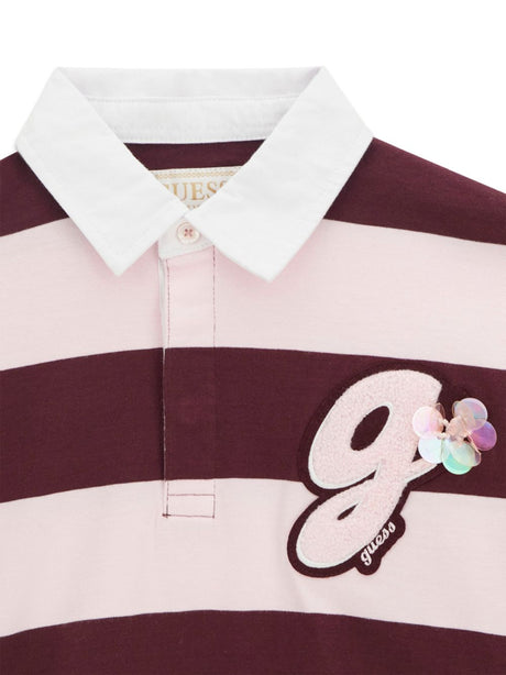 Polo Guess MIDI LS Bambina - Bordeaux