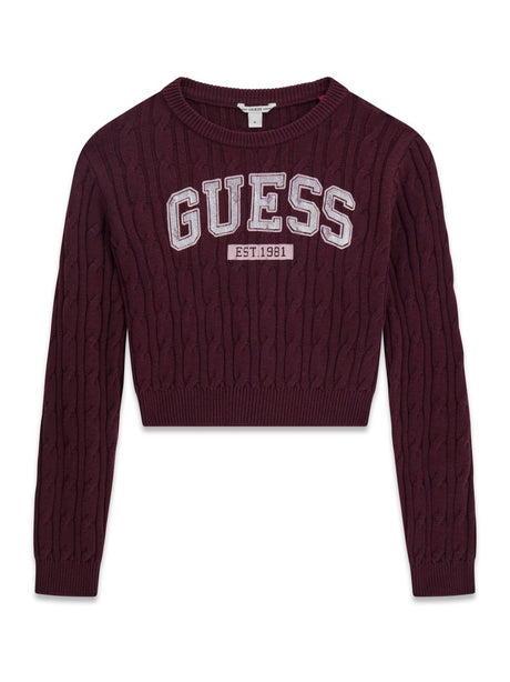 Maglia Guess CROP LS Bambina - Bordeaux