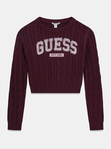 Maglia Guess CROP LS Bambina - Bordeaux