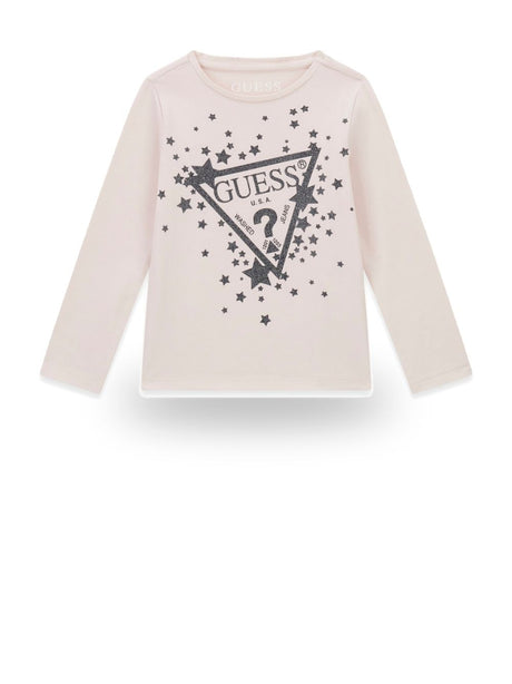 T-shirt Guess LS LOGO Bambina - Rosa