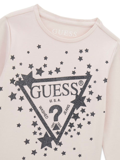 T-shirt Guess LS LOGO Bambina - Rosa