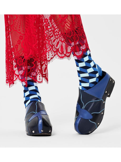 Calze Happy Socks FILLED OPTIC SOCK Unisex - Blu