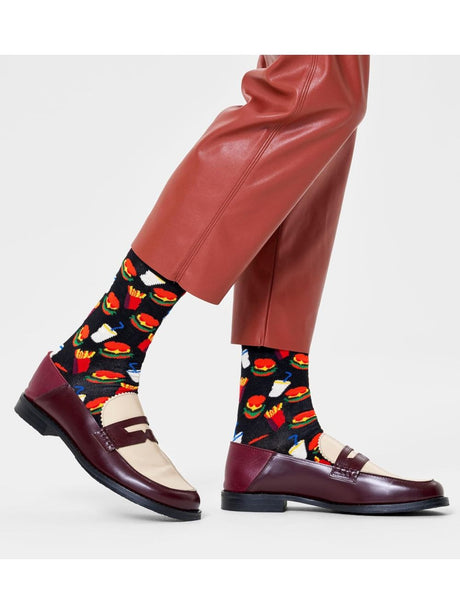 Calze Happy Socks HAMBURGER SOCK Unisex - Nero
