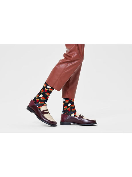 Calze Happy Socks HAMBURGER SOCK Unisex - Nero