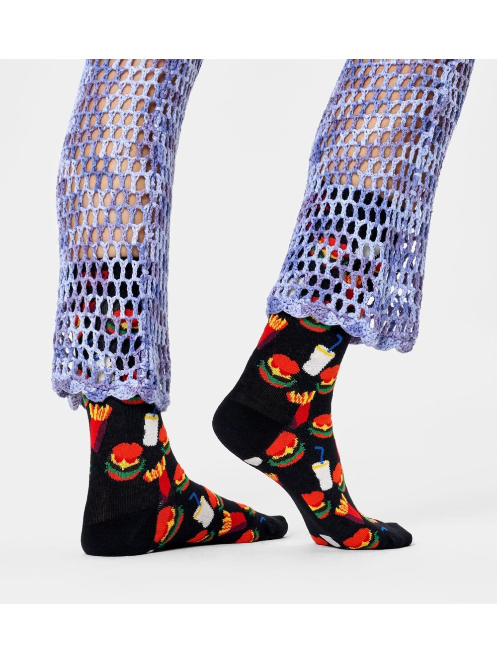 Calze Happy Socks HAMBURGER SOCK Unisex - Nero