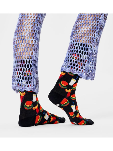 Calze Happy Socks HAMBURGER SOCK Unisex - Nero