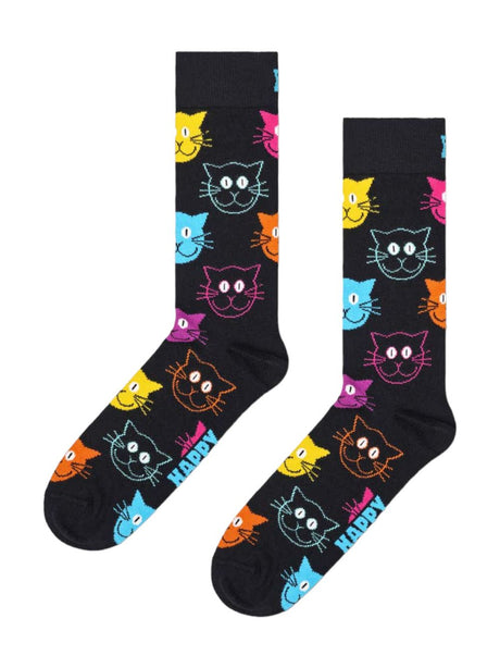 Calze Happy Socks CAT SOCK Unisex - Nero Happy Socks  Angolo dello Sport