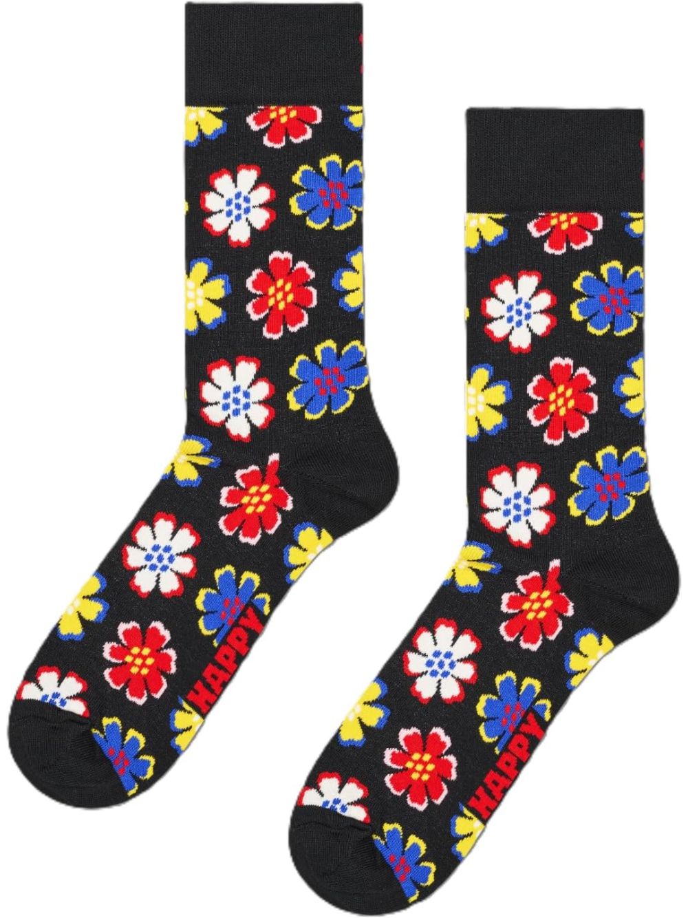 Calze Happy Socks FOLK FLOWER SOCK Unisex - Nero