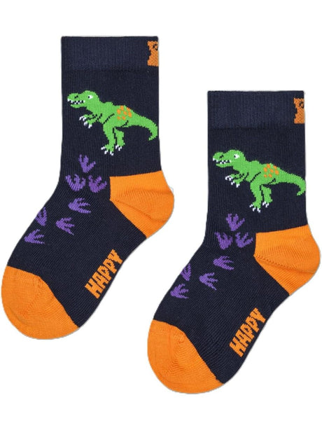 Calze Happy Socks STOMPING T-REX SOCK Unisex Bambino - Nero