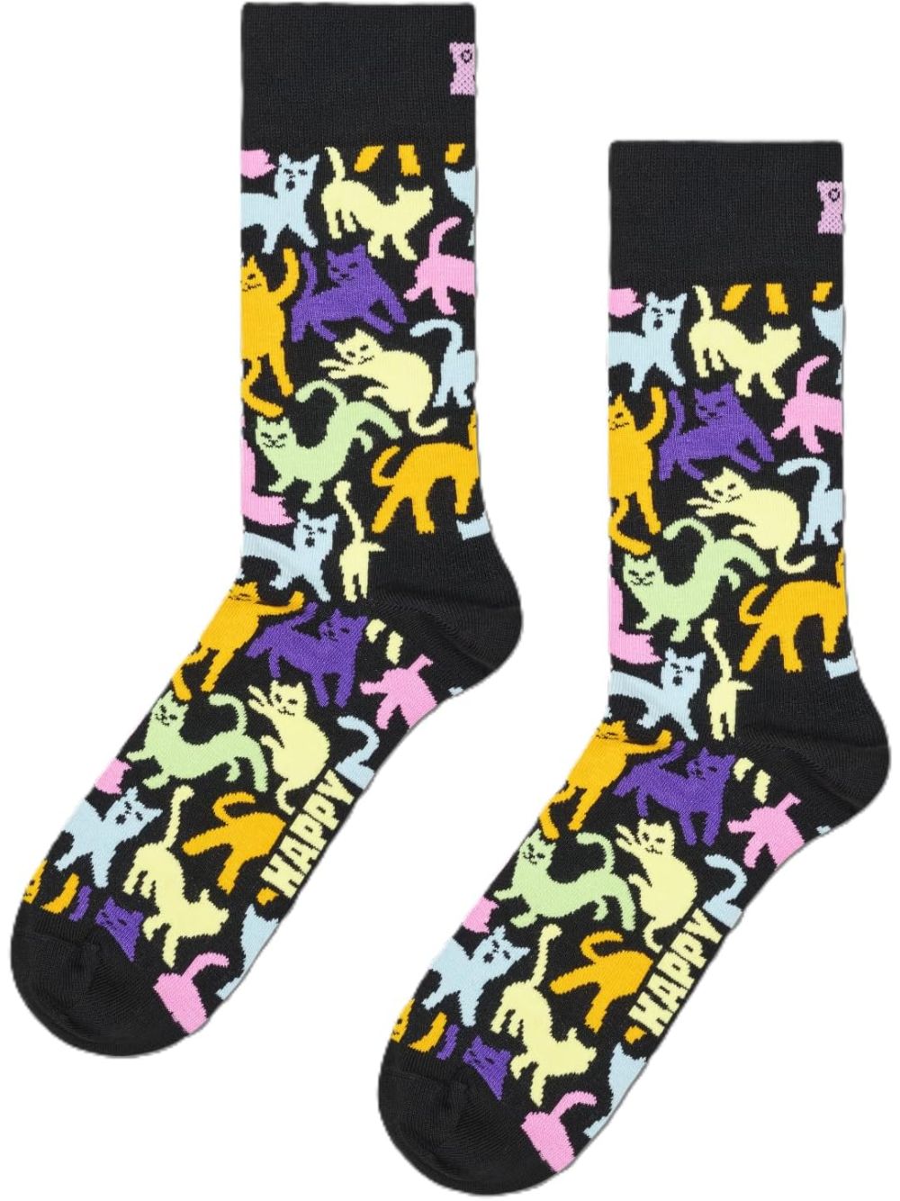 Calze Happy Socks CAT SOCK Unisex - Nero