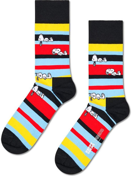 Calze Happy Socks PEANUTS SNOOPY STRIPE SOCK Unisex - Nero