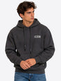 Felpa Icon LOGO SU CAPPUCCIO Uomo - Grigio
