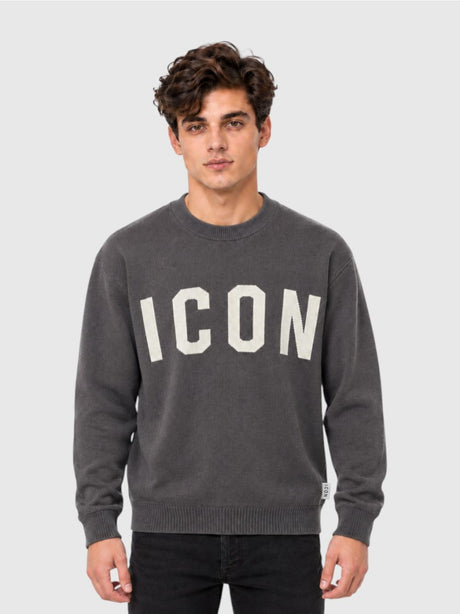 Pullover Icon LOGO GRANDE Uomo - Grigio