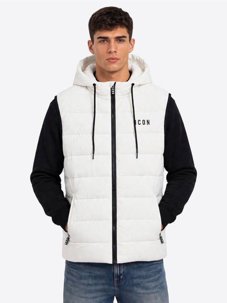 Gilet Icon SMANICATO C/LOGO PICCOLO STAMPATO Uomo - Bianco