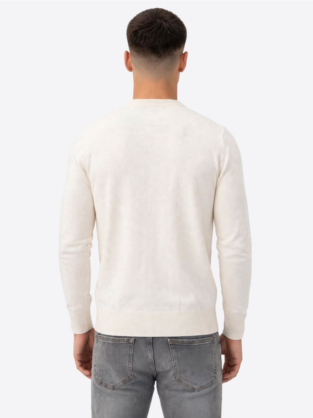 Pullover Icon GIROCOLLO C/RICAMO Uomo - Bianco