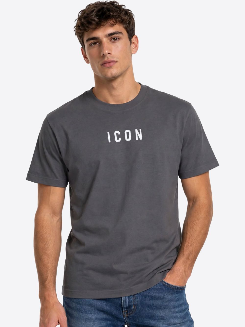 T-Shirt Icon LOGO PICCOLO Uomo - Grigio