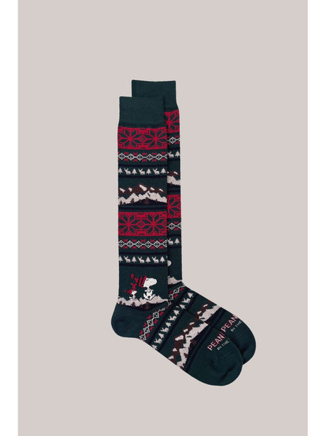 Calze In The Box SNOOPY CHRISTMAS STRIPES Uomo - Verde