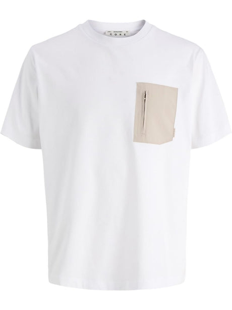 T-shirt Jack Jones FUSION WOVEN POCKET SS CN Bambino - Bianco