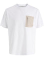 T-shirt Jack Jones FUSION WOVEN POCKET SS CN Bambino - Bianco