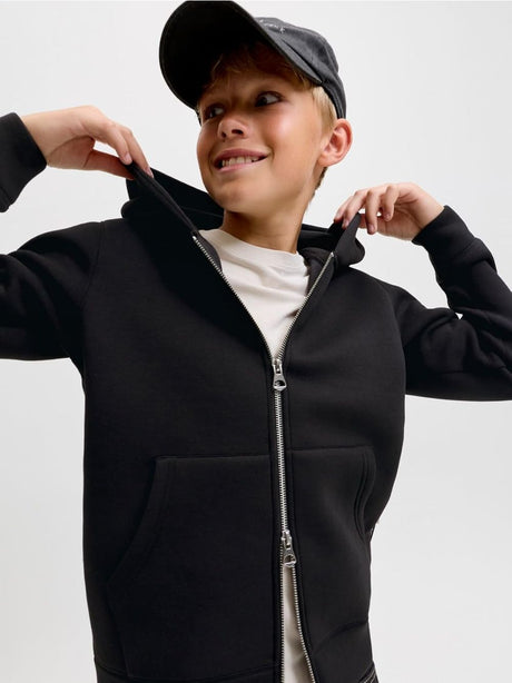 Felpa Jack Jones LEGACY SWEAT SCUBA ZIP HOOD Bambino - Nero
