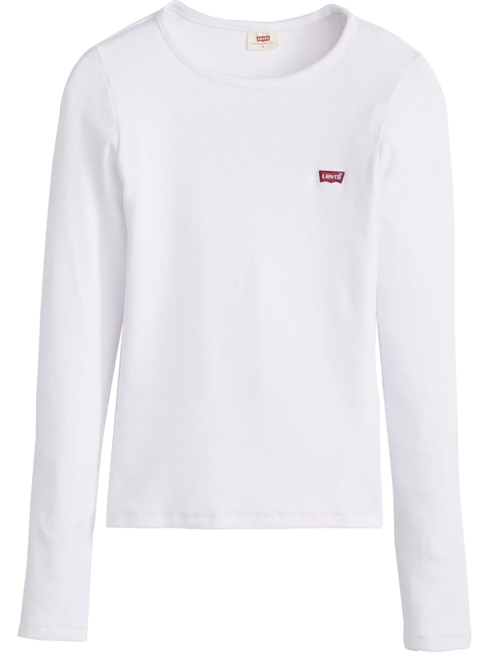 T-shirt Levi's HAYES LS TEE WARM CABERNET RIB Donna - Bianco