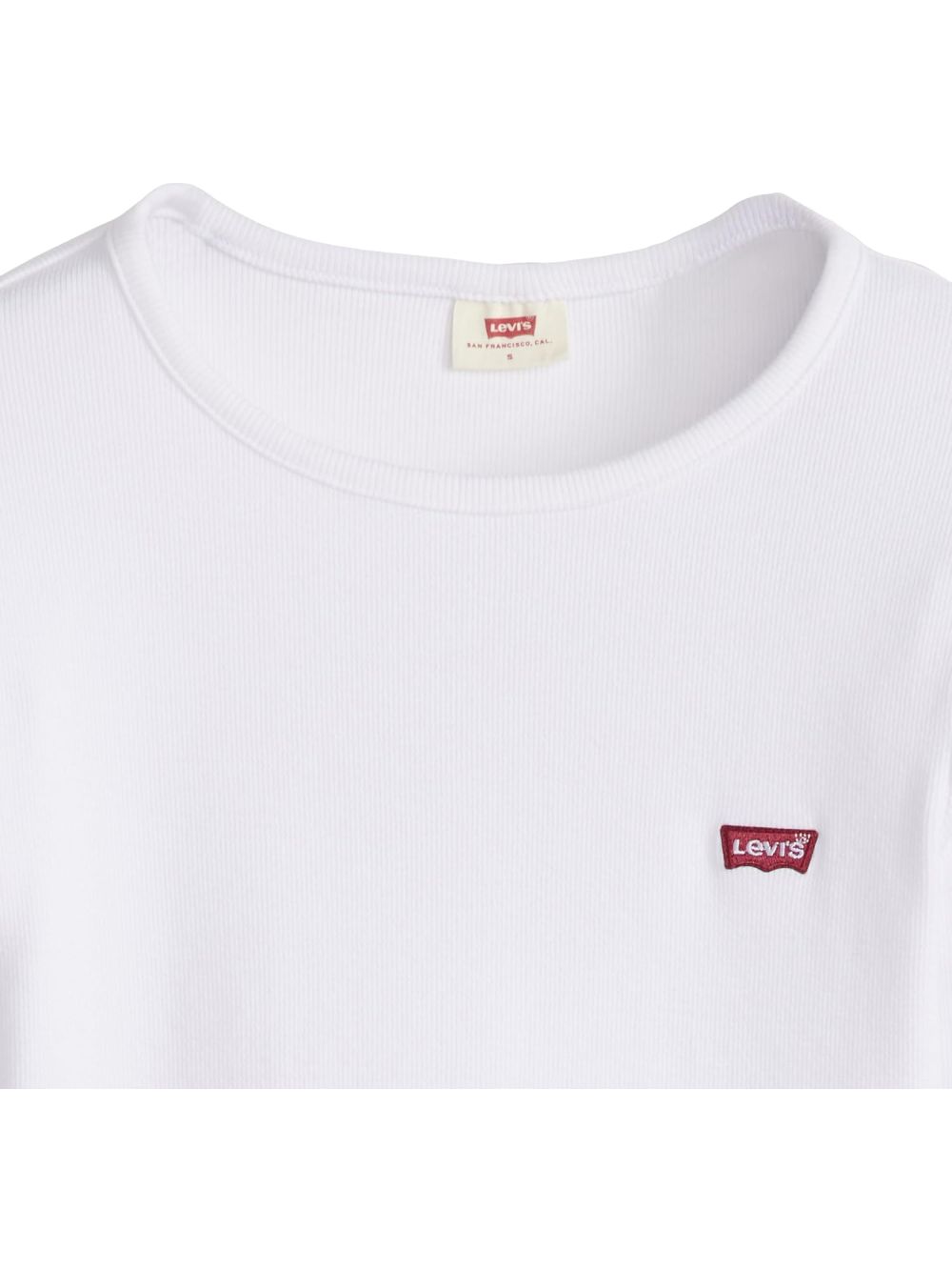 T-shirt Levi's HAYES LS TEE WARM CABERNET RIB Donna - Bianco