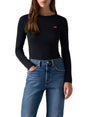 T-shirt Levi's HAYES LS TEE WARM CABERNET RIB Donna - Nero