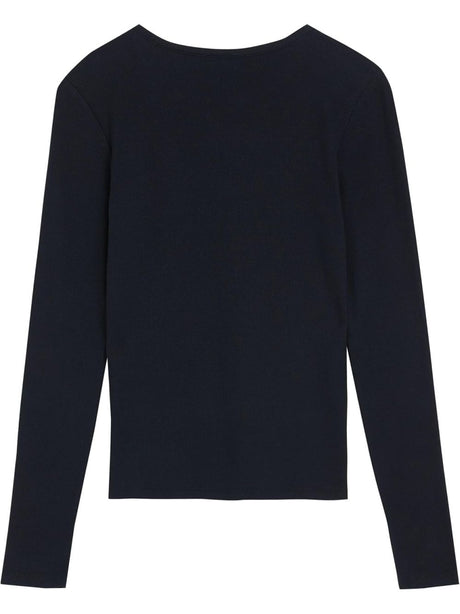 T-shirt Levi's HAYES LS TEE WARM CABERNET RIB Donna - Nero