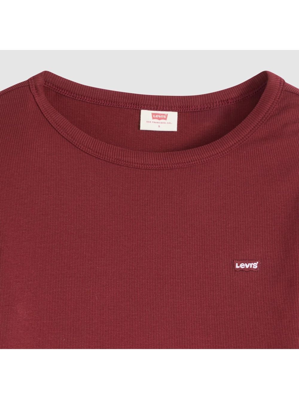 T-shirt Levi's HAYES LS TEE WARM CABERNET RIB Donna - Rosso