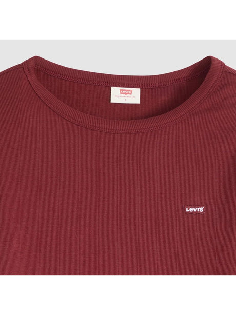 T-shirt Levi's HAYES LS TEE WARM CABERNET RIB Donna - Rosso