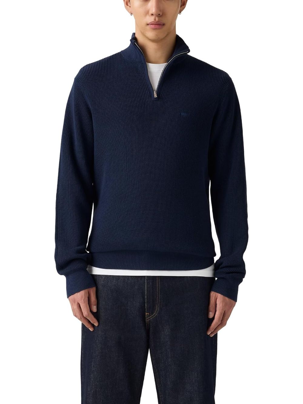 Pullover Levi's HM QUARTER ZIP SWEATER DUFFEL BAG HEATHE Uomo - Blu