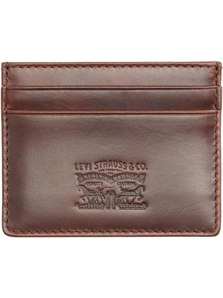 Portafoglio Levi's LEATHER CARD CASE CAVIAR LEATHER Uomo - Marrone