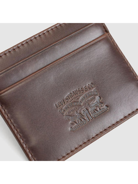 Portafoglio Levi's LEATHER CARD CASE CAVIAR LEATHER Uomo - Marrone