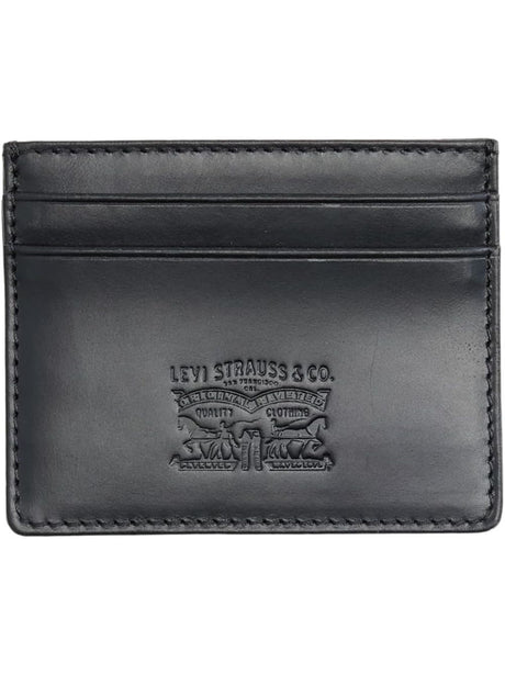 Portafoglio Levi's LEATHER CARD CASE CAVIAR LEATHER Uomo - Nero