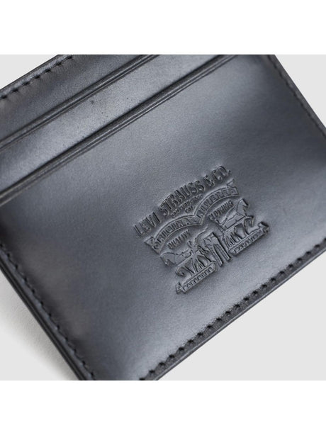 Portafoglio Levi's LEATHER CARD CASE CAVIAR LEATHER Uomo - Nero