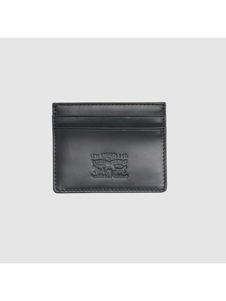 Portafoglio Levi's LEATHER CARD CASE CAVIAR LEATHER Uomo - Nero