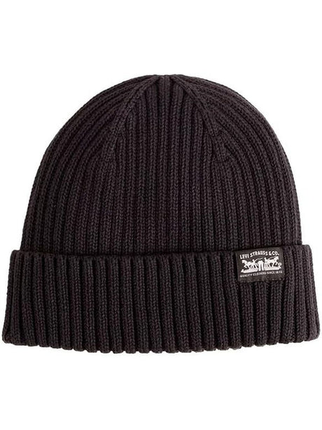 Cappello Levi's SUNSET BEANIE TAWNY PORT Uomo - Nero