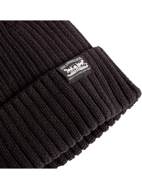 Cappello Levi's SUNSET BEANIE TAWNY PORT Uomo - Nero