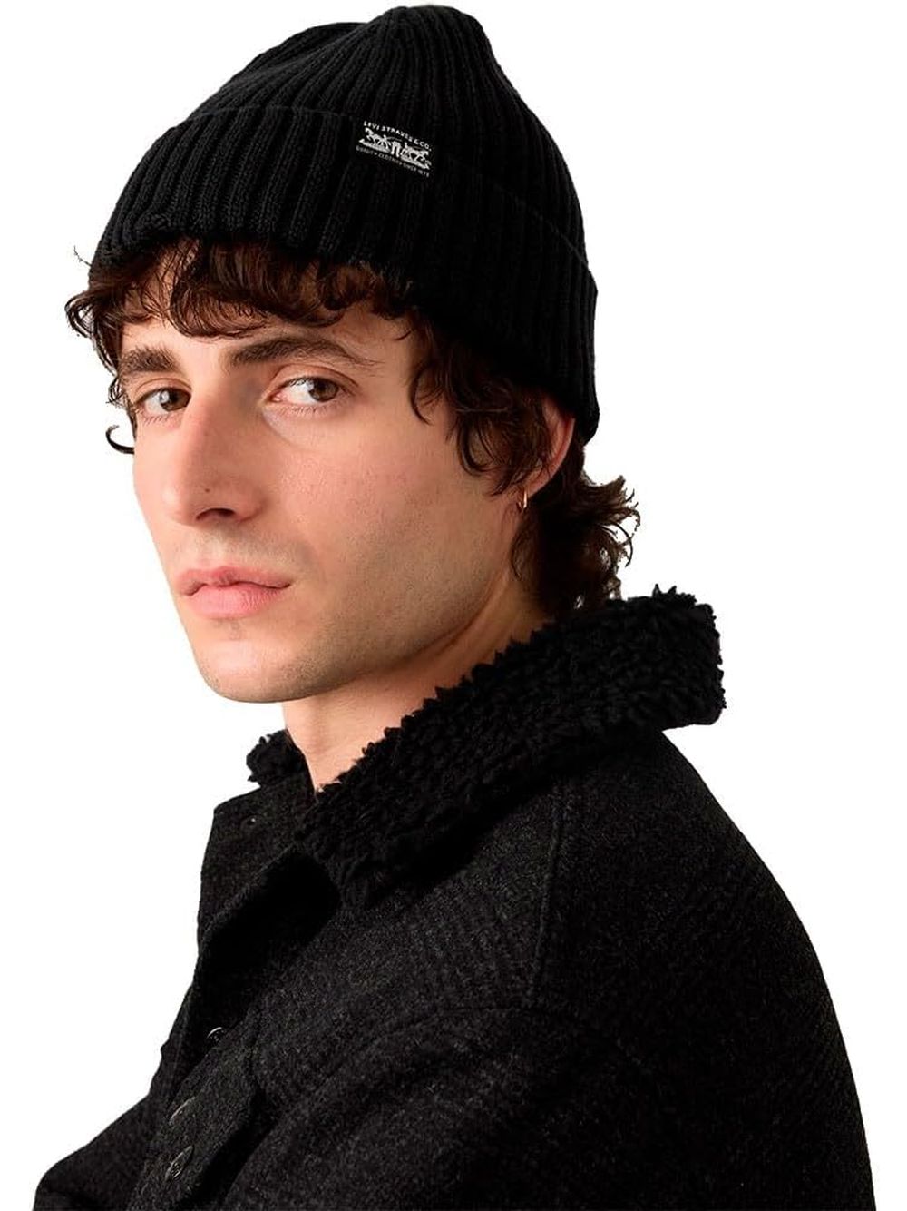 Cappello Levi's SUNSET BEANIE TAWNY PORT Uomo - Nero
