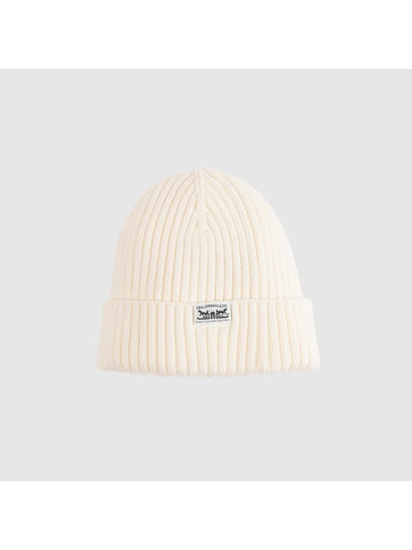 Cappello Levi's W'S SUNSET BEANIE EGRET COTTON Donna - Bianco
