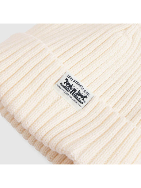 Cappello Levi's W'S SUNSET BEANIE EGRET COTTON Donna - Bianco