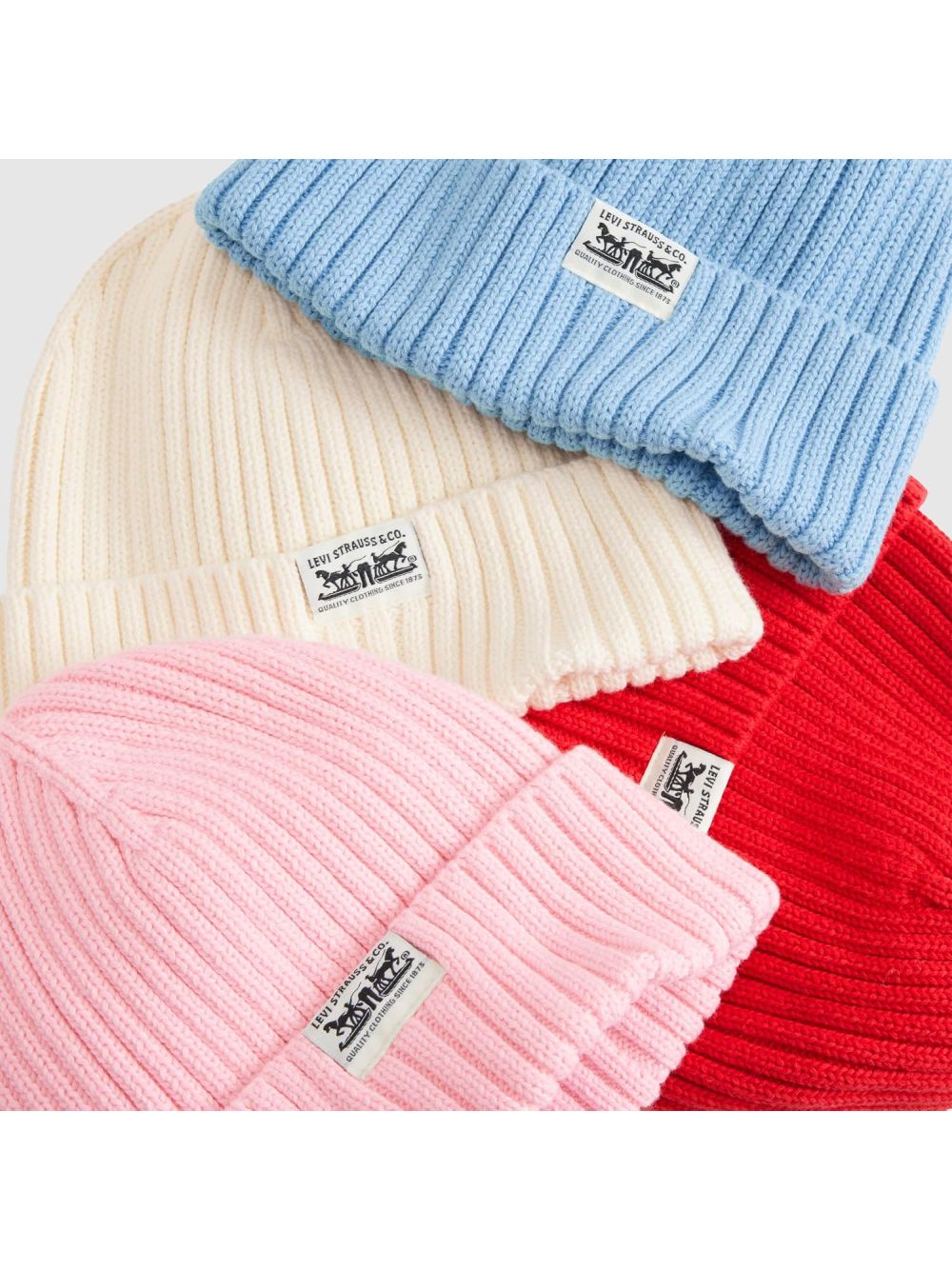 Cappello Levi's W'S SUNSET BEANIE EGRET COTTON Donna - Bianco