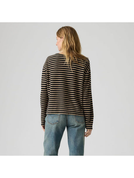 T-shirt Levi's ESME RELAXED LONG SLEEVE ALLIE STRIPE AN Donna - Nero
