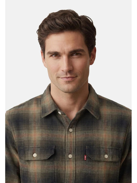 Camicia Levi's JACKSON WORKER EMIL PLAID STORMY SEA PLA Uomo - Verde