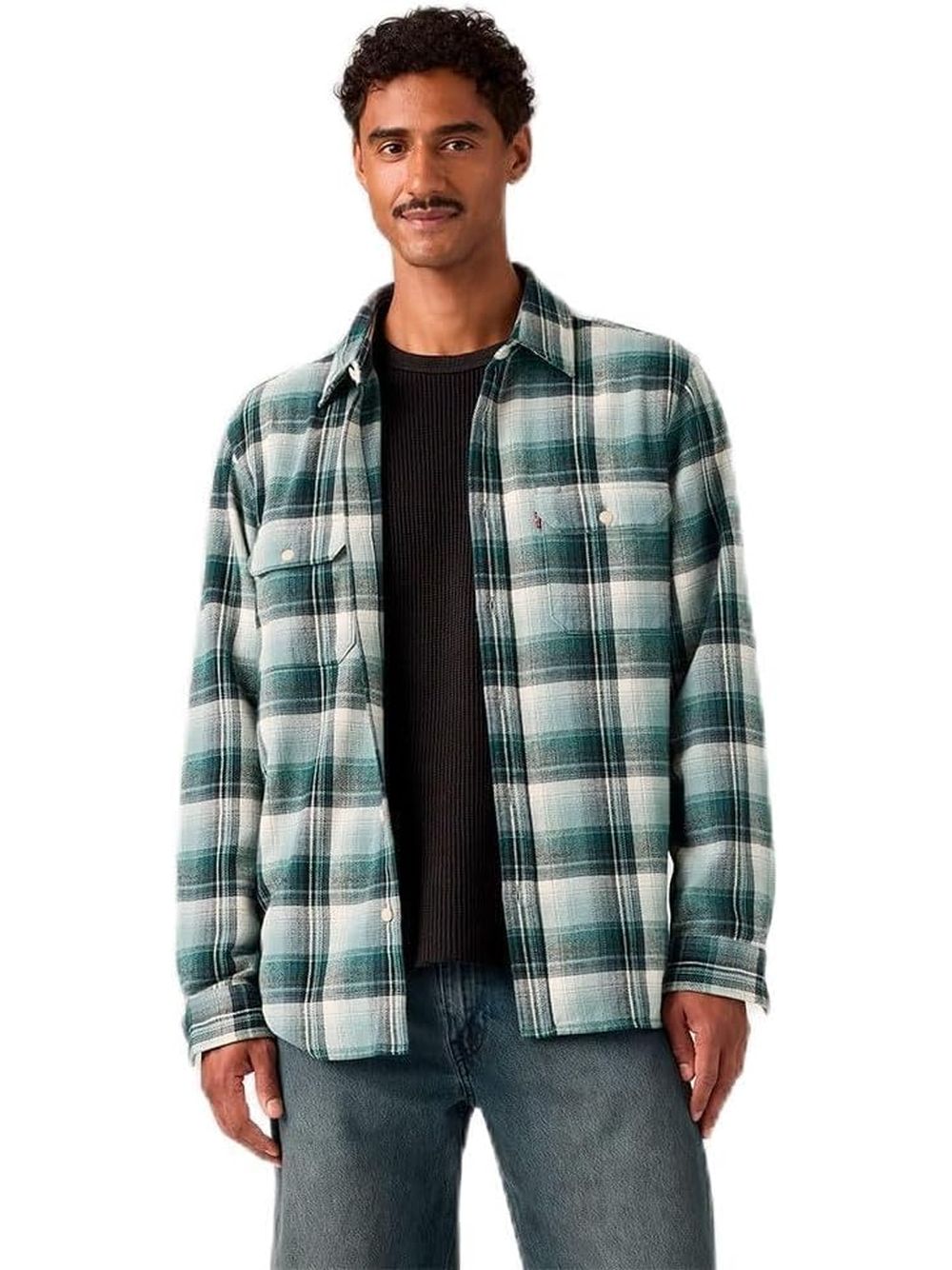 Camicia Levi's JACKSON WORKER EMIL PLAID STORMY SEA PLA Uomo - Blu