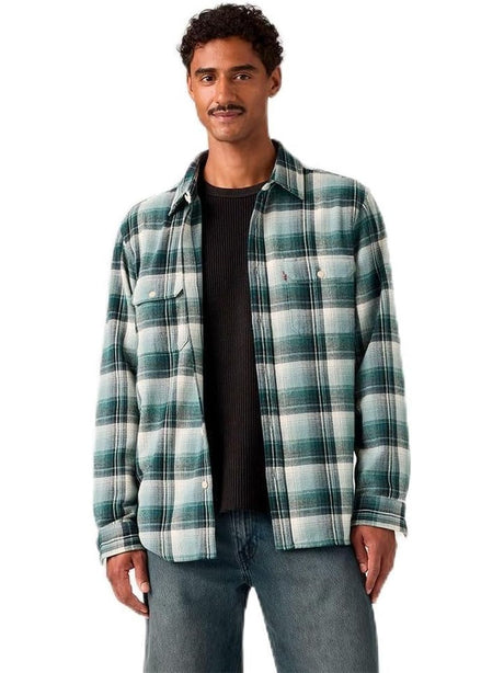 Camicia Levi's JACKSON WORKER EMIL PLAID STORMY SEA PLA Uomo - Blu