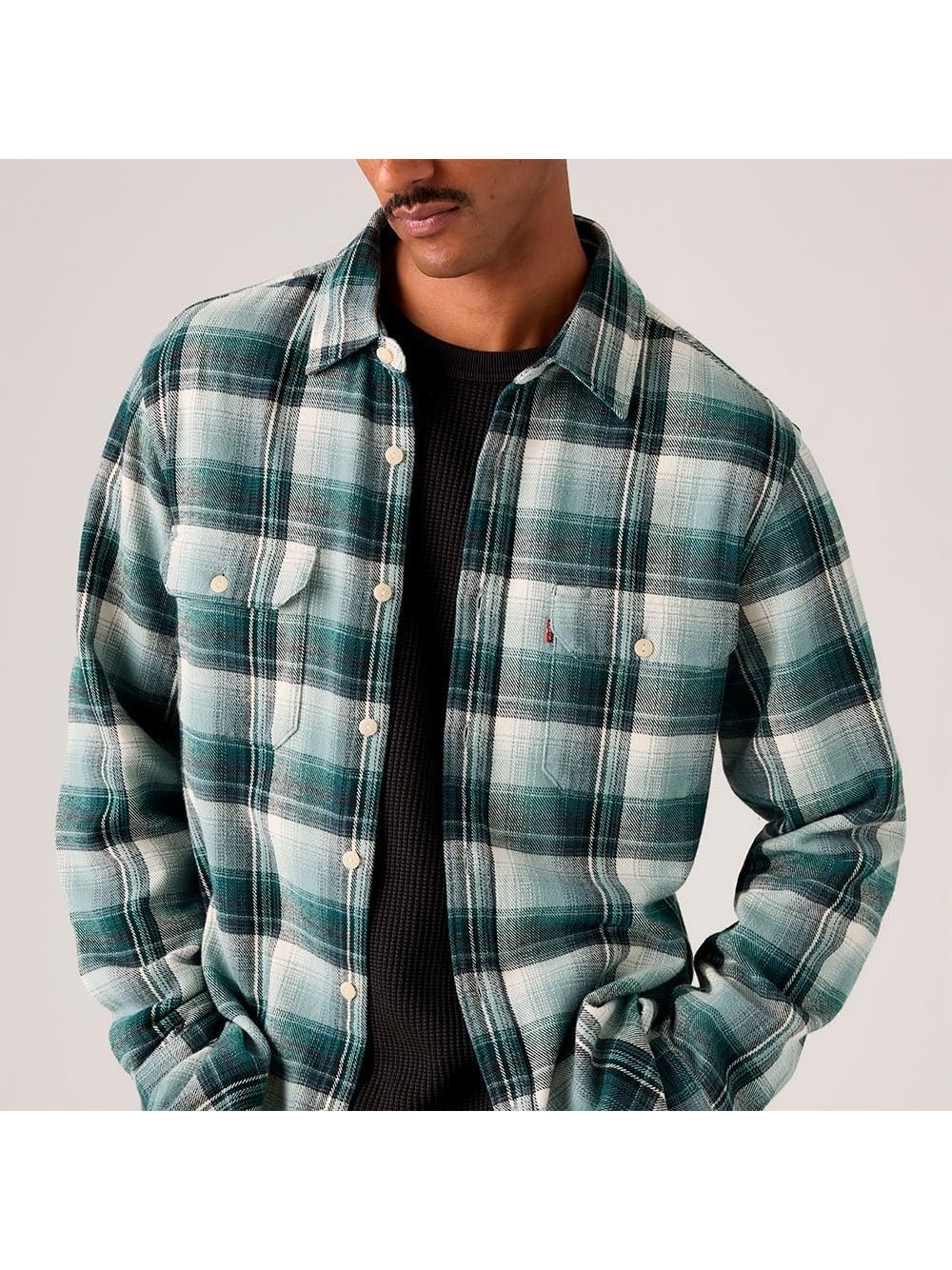 Camicia Levi's JACKSON WORKER EMIL PLAID STORMY SEA PLA Uomo - Blu