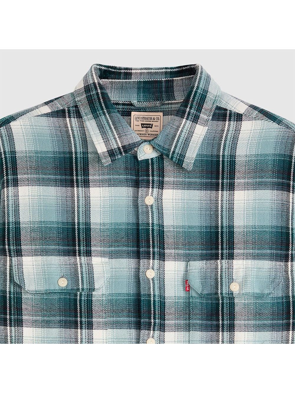 Camicia Levi's JACKSON WORKER EMIL PLAID STORMY SEA PLA Uomo - Blu