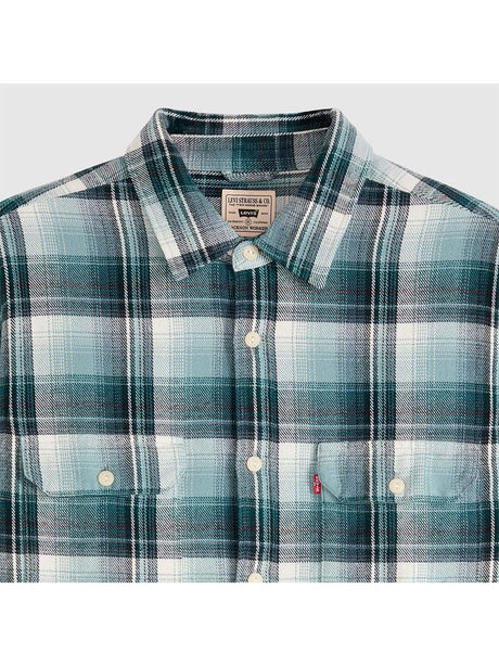 Camicia Levi's JACKSON WORKER EMIL PLAID STORMY SEA PLA Uomo - Blu